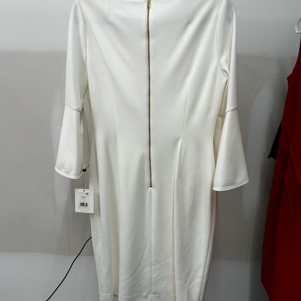 Calvin Klein Cream Long Sleeve Dress - Picture 8 of 10